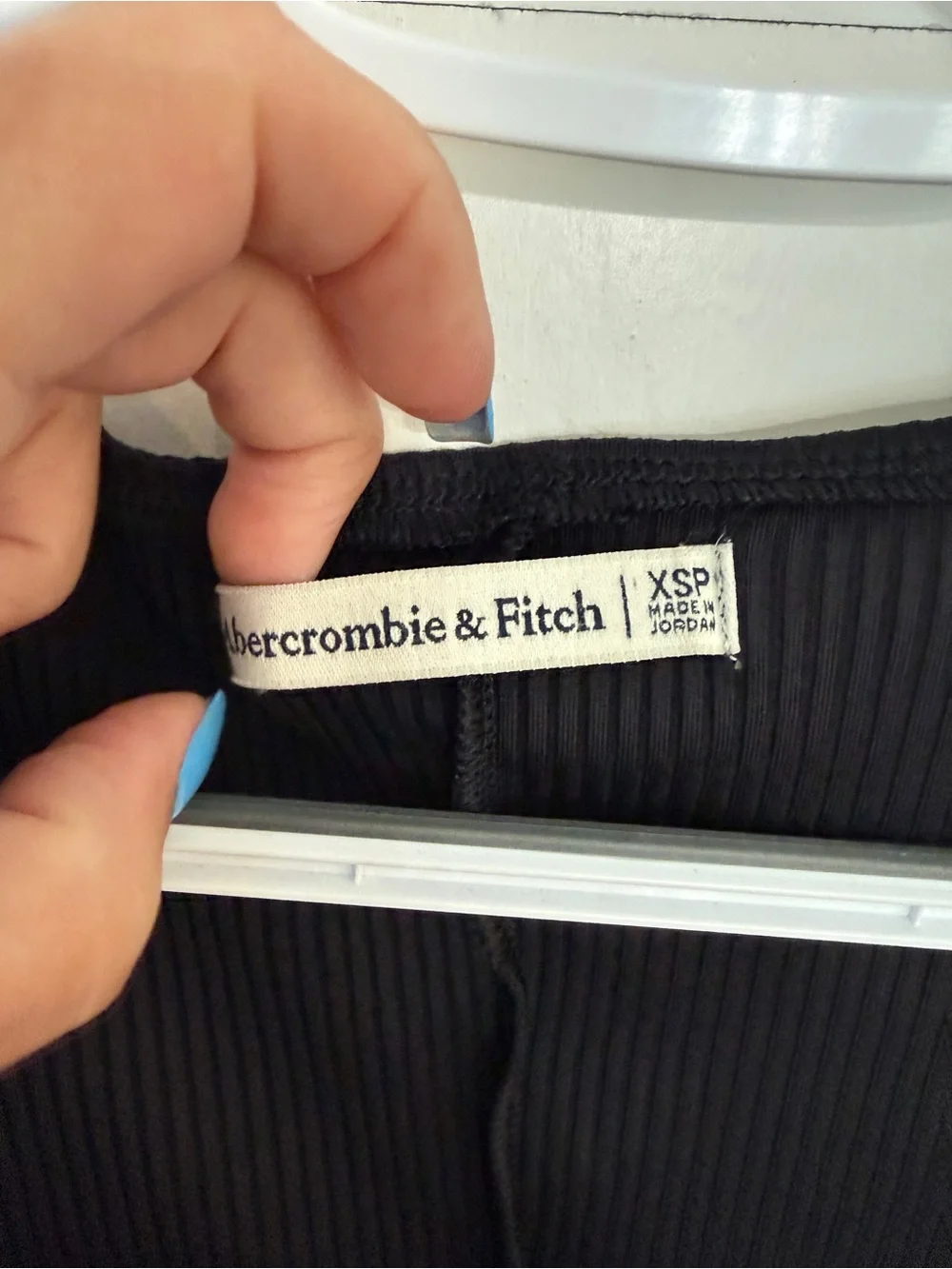 Abercrombie & Fitch Black Ribbed Long-Sleeve Square Neck Maxi 25579
